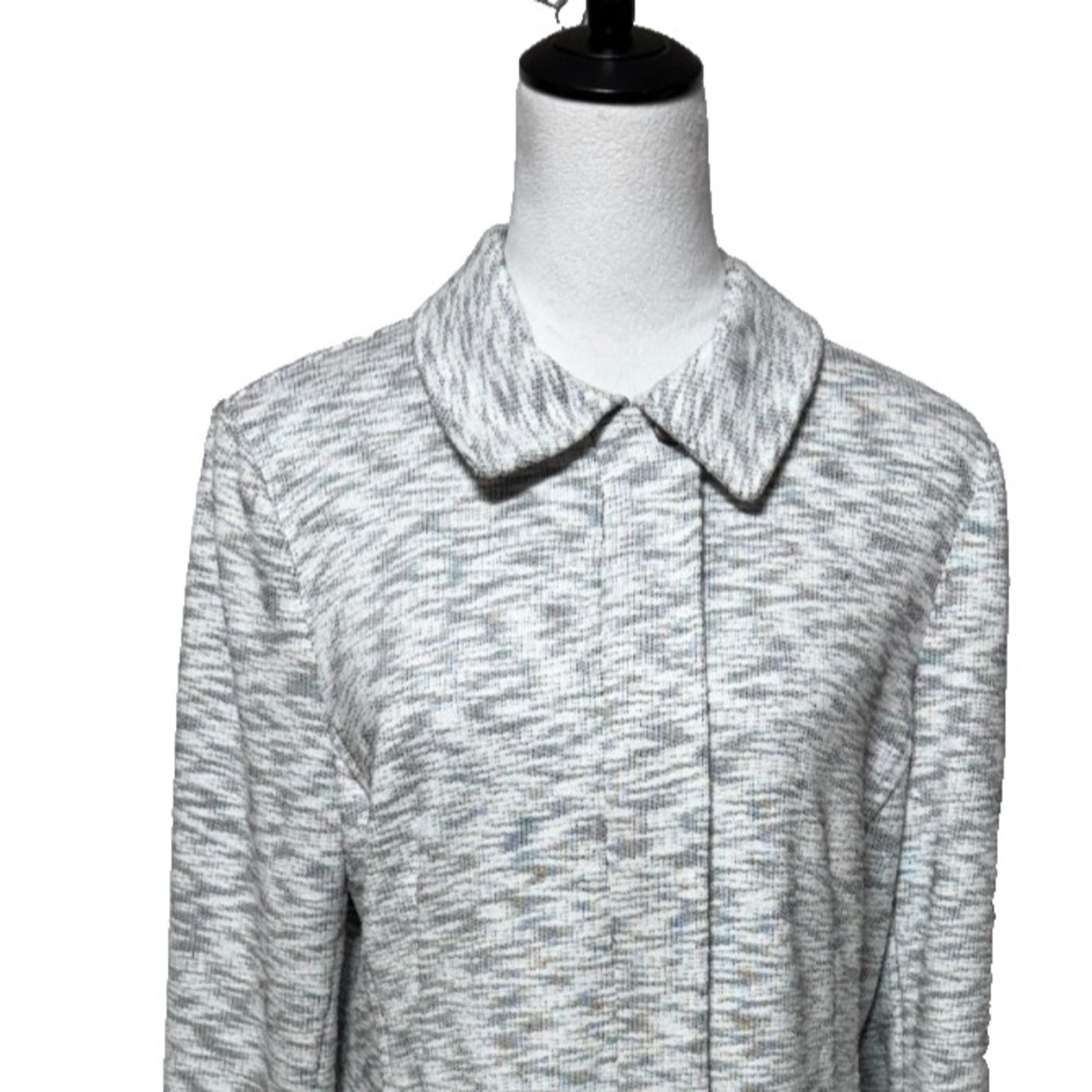 Cabi Jacket Womens Large Gray White Marled‎ Neo Moto French Terry Full Zip Snap